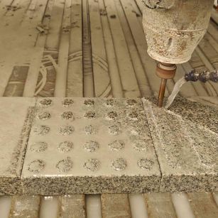 广东 芝麻白花岗岩石材盲人石、盲道石、盲点石