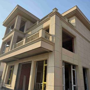 广东 黄金麻花岗岩石材荔枝面外墙干挂效果展示