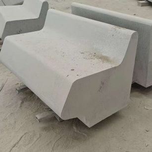 广东 芝麻白花岗岩异形坐凳，石凳