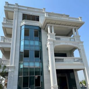 广东 白麻花岗岩别墅外墙干挂效果展示