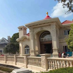 广东 黄金麻花岗岩欧式别墅