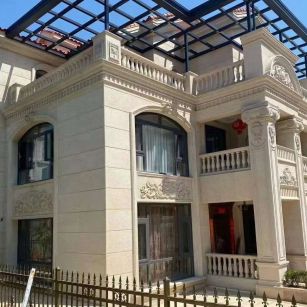 广东 黄金麻花岗岩荔枝面别墅外墙干挂