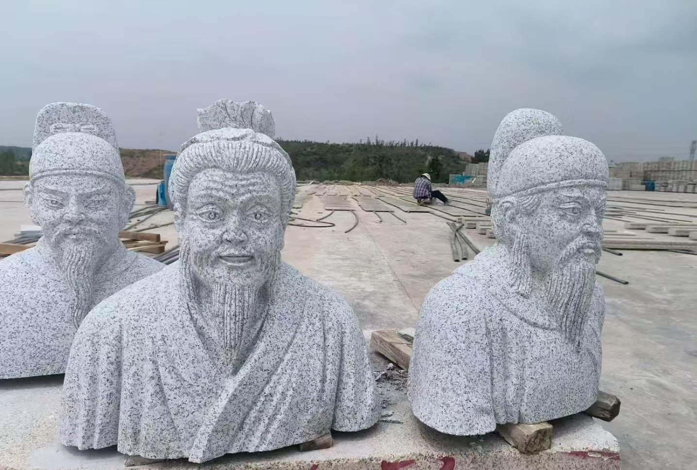 广东 白麻花岗岩石材人物立体雕刻